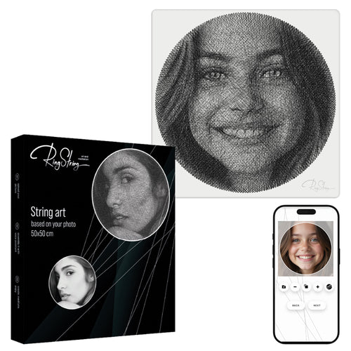 RingString l String-Art Kunstwerk/ Fadenbild aus deinem Foto | Personalisierte Geschenke