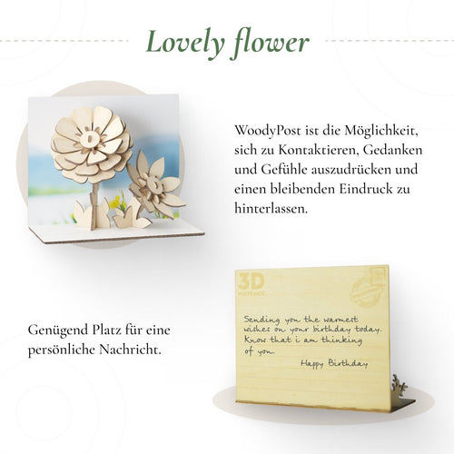Postkarte “Lovely flower” - Lama Welt