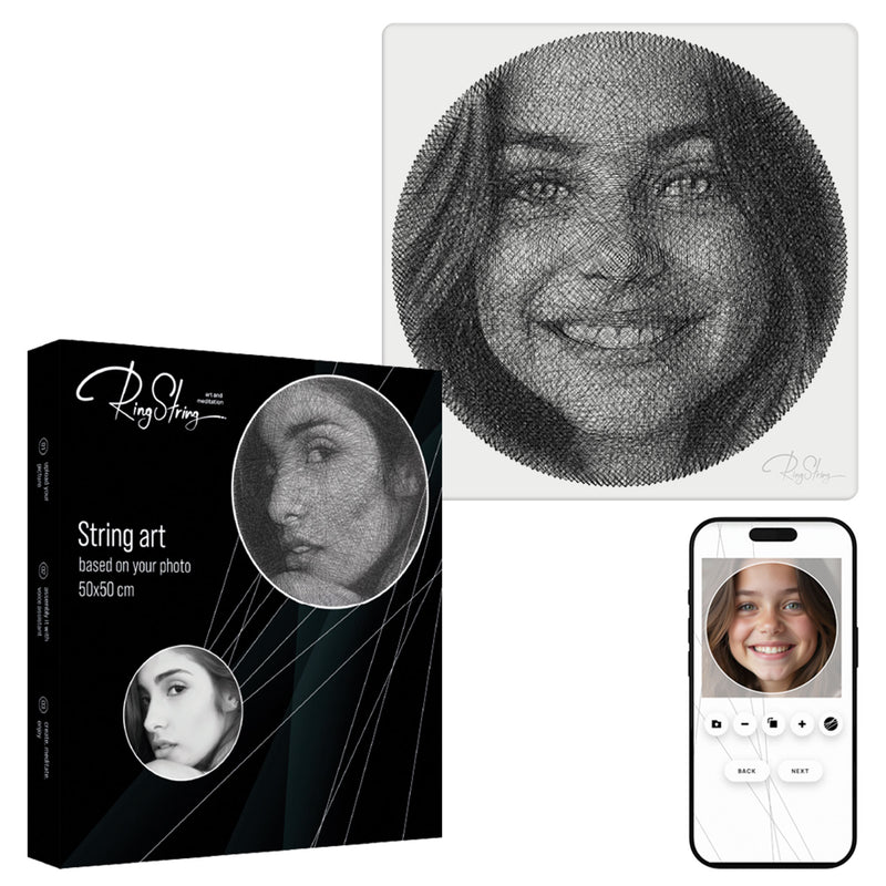 RingString l String-Art Kunstwerk/ Fadenbild aus deinem Foto | Personalisierte Geschenke