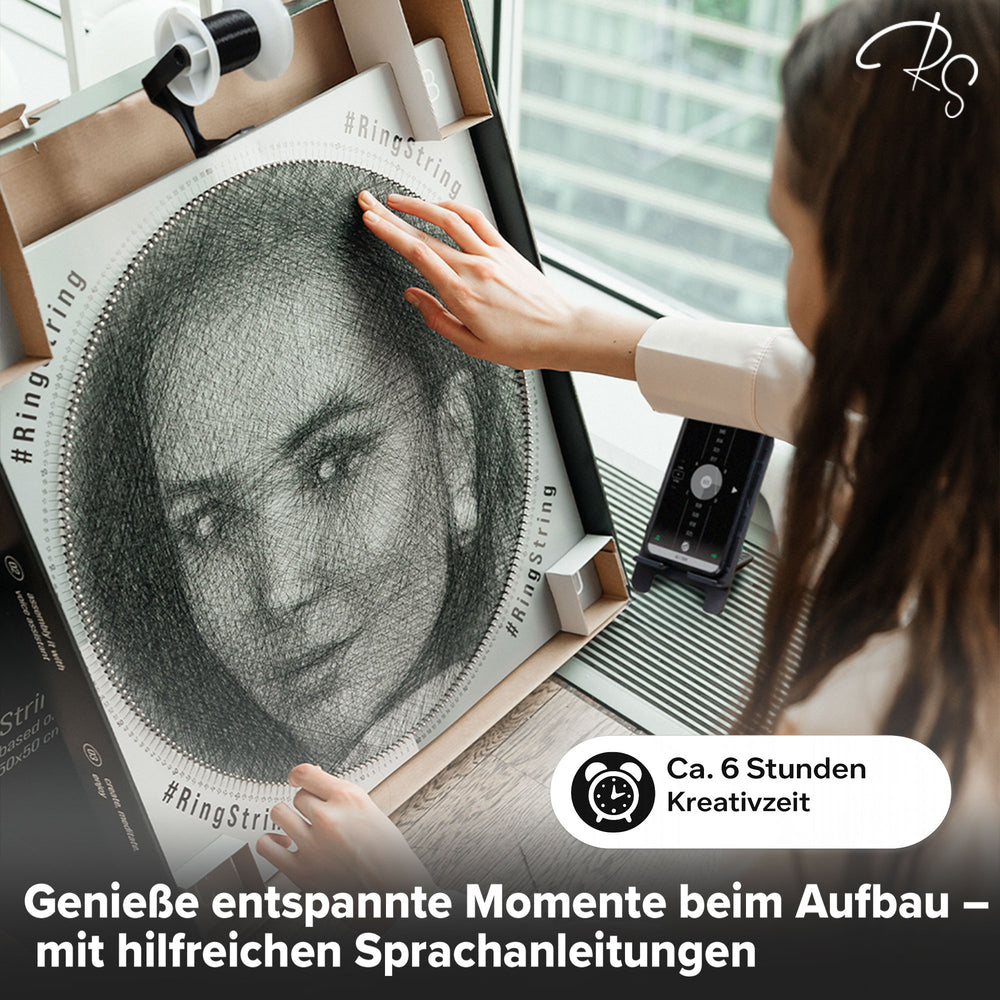RingString l String-Art Kunstwerk/ Fadenbild aus deinem Foto | Personalisierte Geschenke