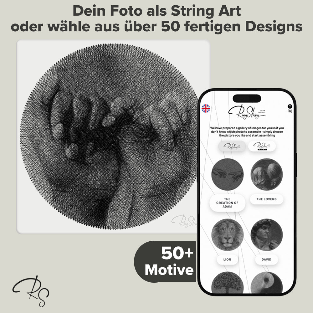 RingString l String-Art Kunstwerk/ Fadenbild aus deinem Foto | Personalisierte Geschenke