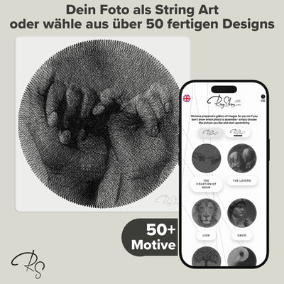 RingString l String-Art Kunstwerk/ Fadenbild aus deinem Foto | Personalisierte Geschenke