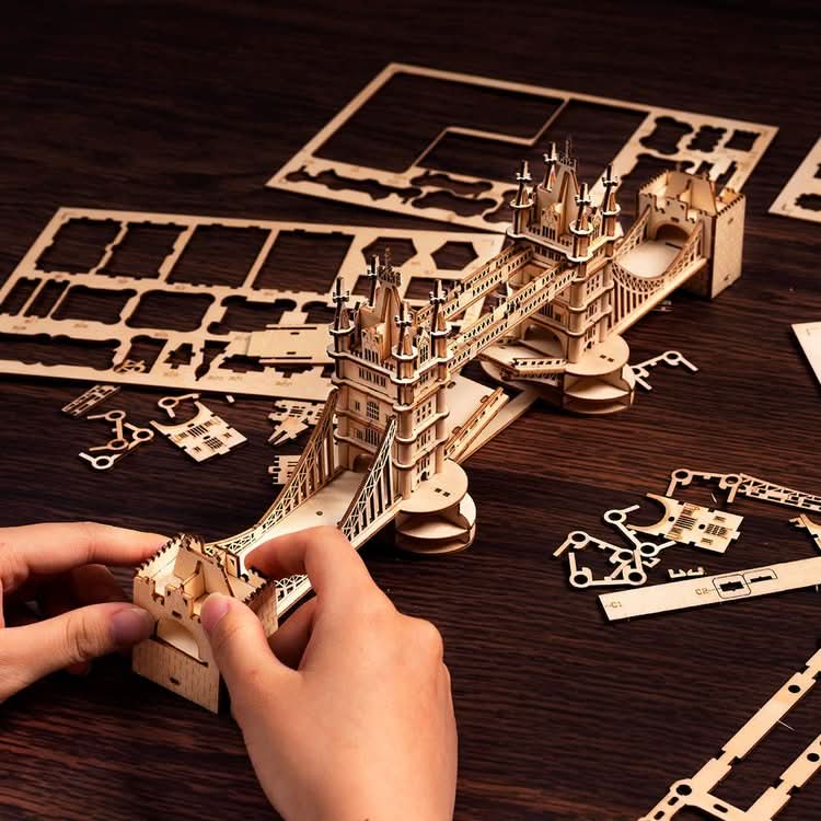 Robotime – Tower-Brücke | 3D Holzpuzzle