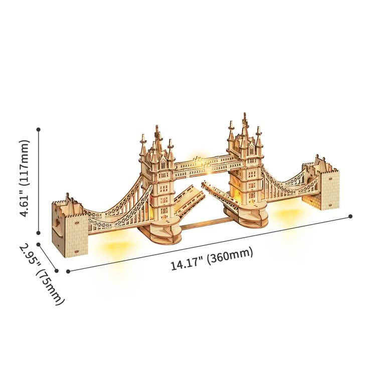 Robotime – Tower-Brücke | 3D Holzpuzzle