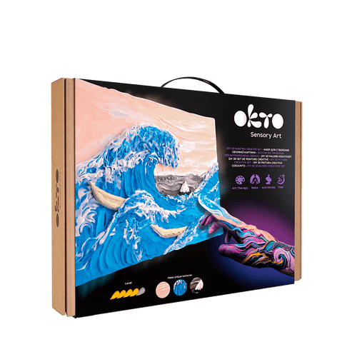OKTO – Diy 3D Malerei Kreatives Set ”Große Welle In Kanawaga” 30*40 Сm | 3D Holzpuzzle