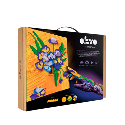 OKTO – Diy 3D Malerei Kreatives Set ”Irisblumen”  30*40 Сm | 3D Holzpuzzle