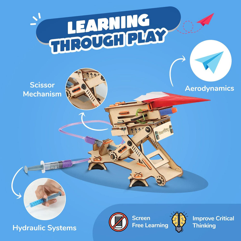 Smartivity – Hydraulischer Flugzeugstarter | 3D Holzpuzzle