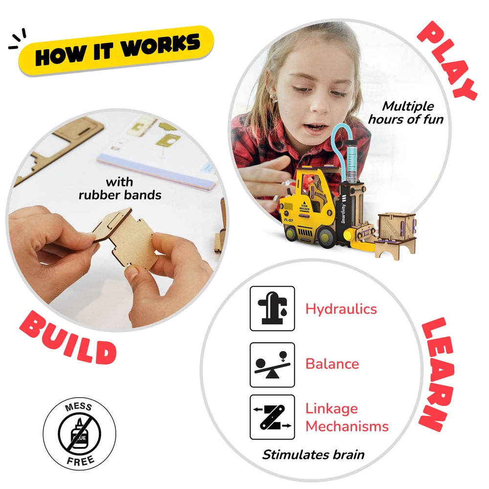 Smartivity – Hydraulischer Gabelstapler | 3D Holzpuzzle