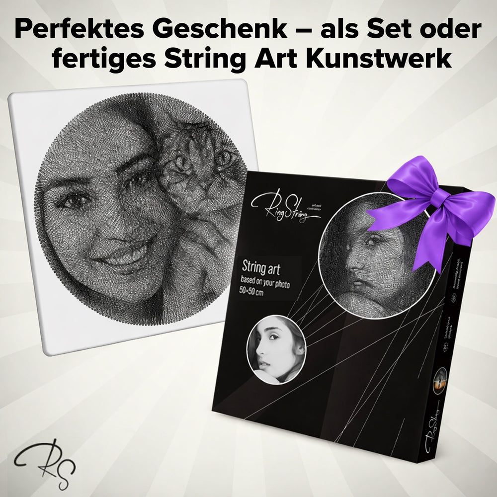 RingString l String-Art Kunstwerk/ Fadenbild aus deinem Foto | Personalisierte Geschenke