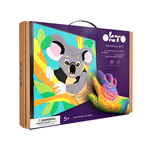 OKTO – Farbset Mit Knetmasse Nach Zahlen Tm Okto 29*29 Cm Koala | 3D Holzpuzzle