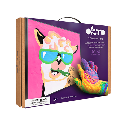 OKTO – Farbset Mit Knetmasse Nach Zahlen Tm Okto 29*29 Cm Lama | 3D Holzpuzzle