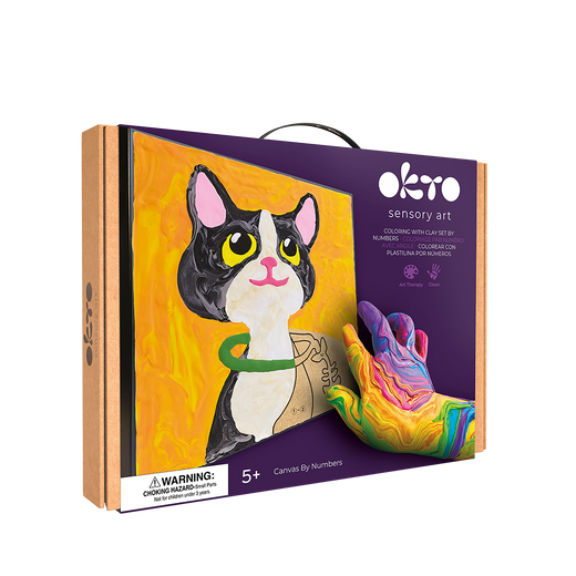 Farbset mit Knetmasse nach Zahlen TM OKTO 29*29 cm Katze