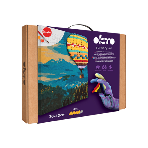 OKTO – 3D Modellier- Und Malset 'Heißluftballonflug' Tm Okto & Ideyka 30*40 Cm | 3D Holzpuzzle