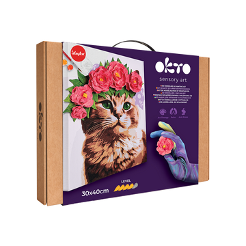3D Modellier- und Malset 'Eine Katze im Blumenkranz' TM OKTO & Ideyka 30*40 cm