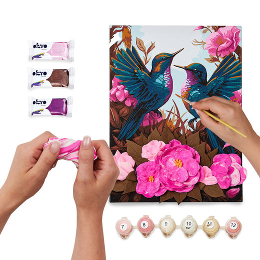 3D Modellier- und Malset 'Kolibris in Liebe' TM OKTO & Ideyka 30*40 cm