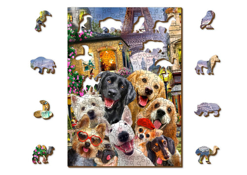 WOODEN.CITY – Welpen In Paris | 3D Holzpuzzle