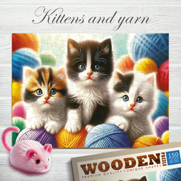 Kätzchen und Wolle