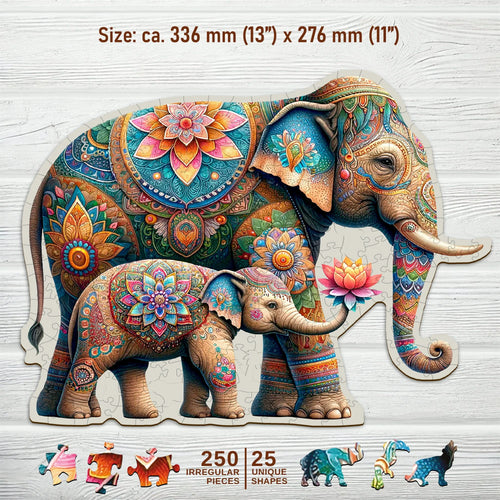 WOODEN.CITY – Schicke Elefanten | 3D Holzpuzzle