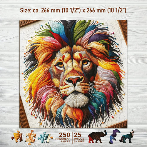 WOODEN.CITY – Weicher Löwenkönig | 3D Holzpuzzle