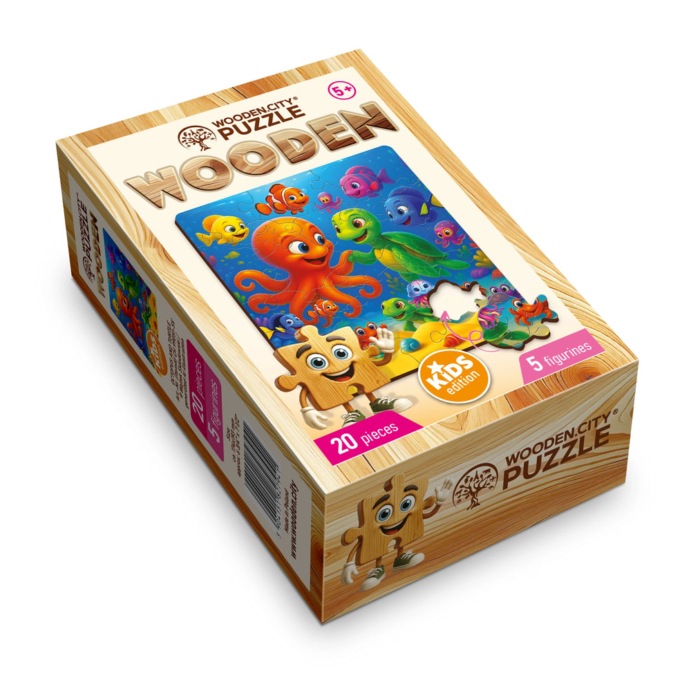 WOODEN.CITY – Oktopus Und Schildkröte | 3D Holzpuzzle
