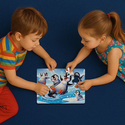 WOODEN.CITY – Glückliche Pinguine | 3D Holzpuzzle