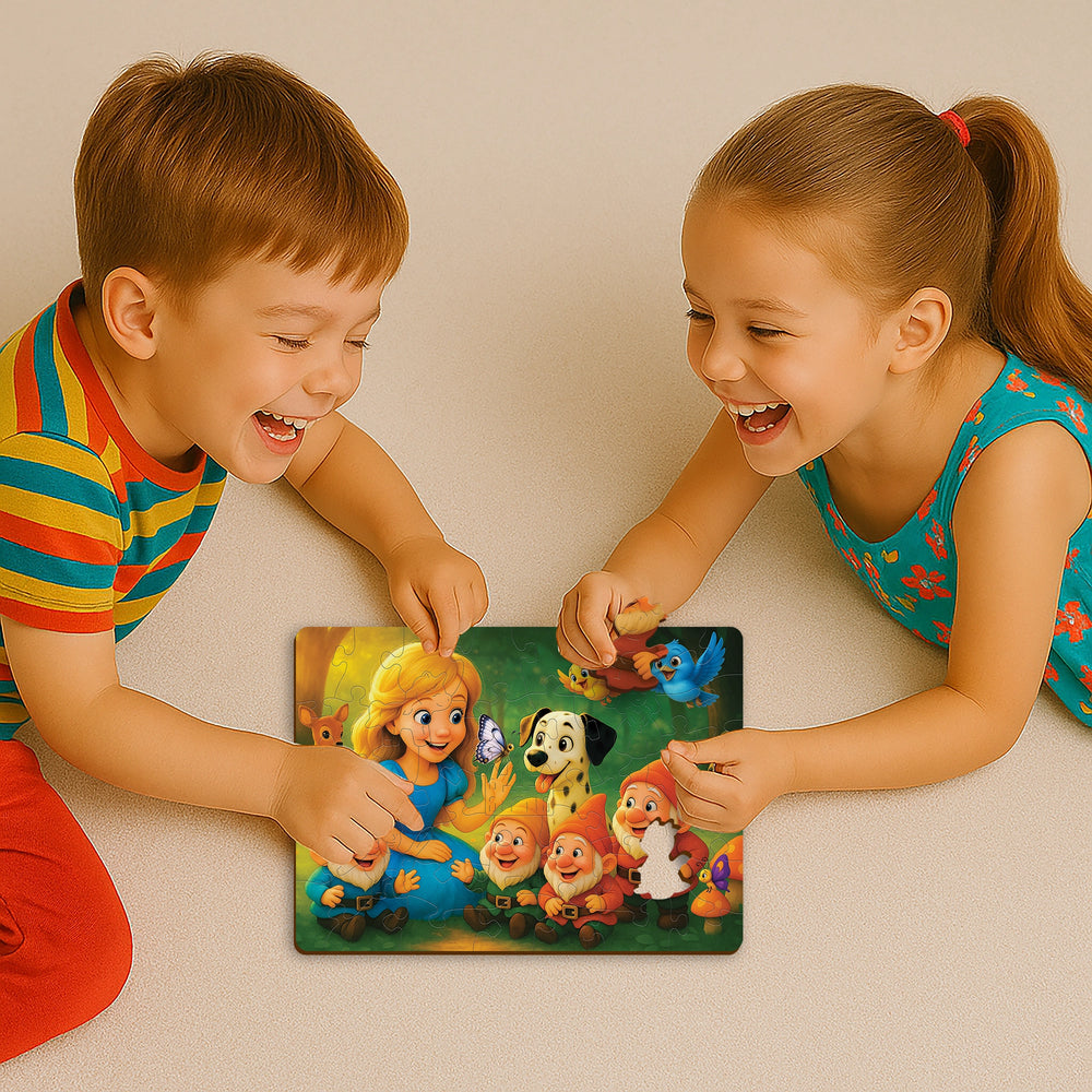 WOODEN.CITY – Prinzessin Und Die Zwerge | 3D Holzpuzzle