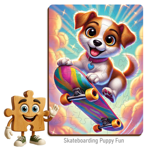 WOODEN.CITY – Skateboard-Welpenspaß | 3D Holzpuzzle