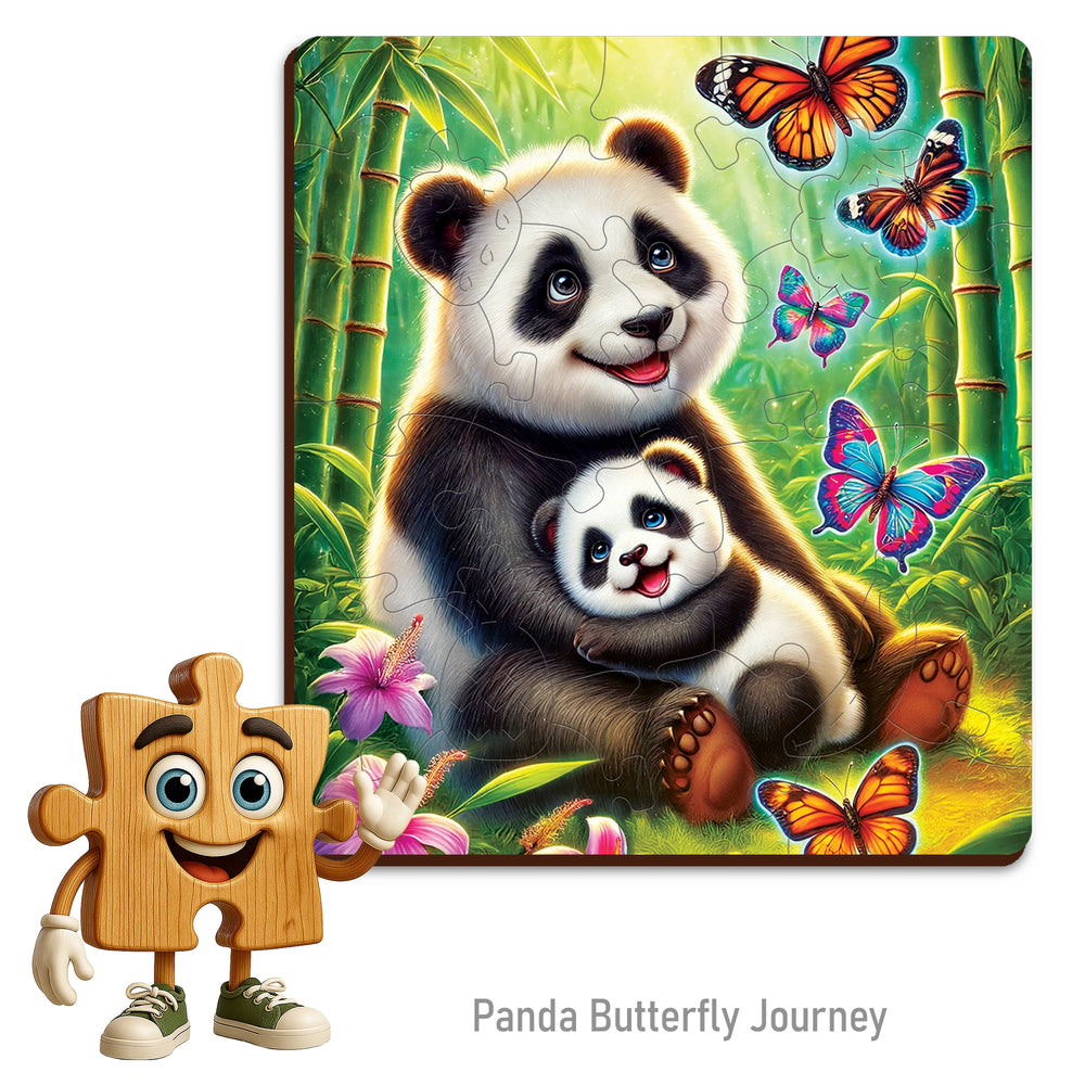 WOODEN.CITY – Panda-Schmetterlingsreise | 3D Holzpuzzle
