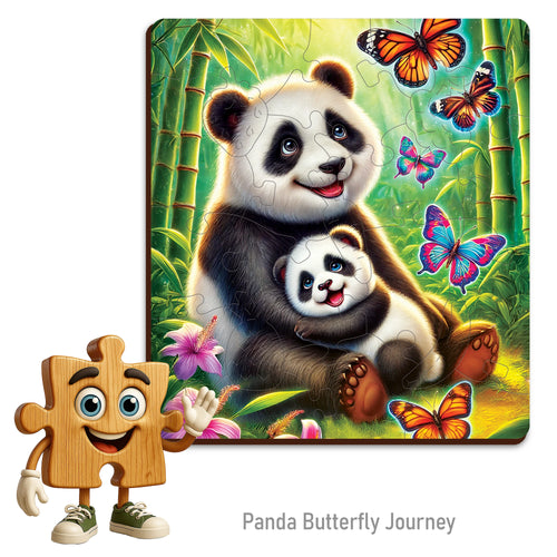 WOODEN.CITY – Panda-Schmetterlingsreise | 3D Holzpuzzle
