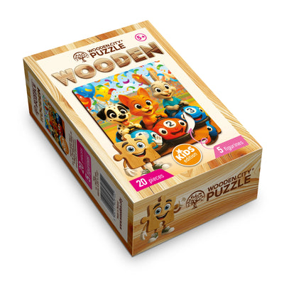 WOODEN.CITY – Fröhliche Kart-Rallye | 3D Holzpuzzle
