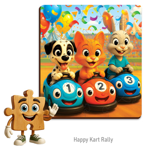 WOODEN.CITY – Fröhliche Kart-Rallye | 3D Holzpuzzle