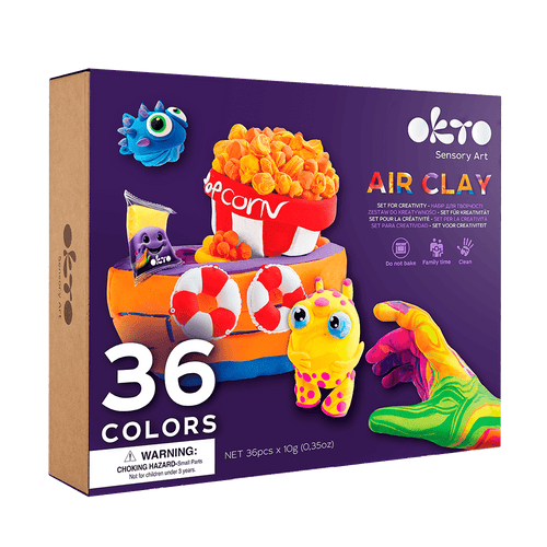 OKTO – 36-Farben-Set Mit Lufttrockner-Ton | 3D Holzpuzzle