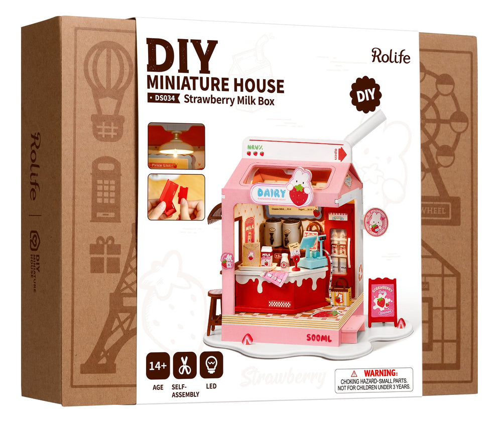 Robotime – Erdbeermilchbox | 3D Holzpuzzle