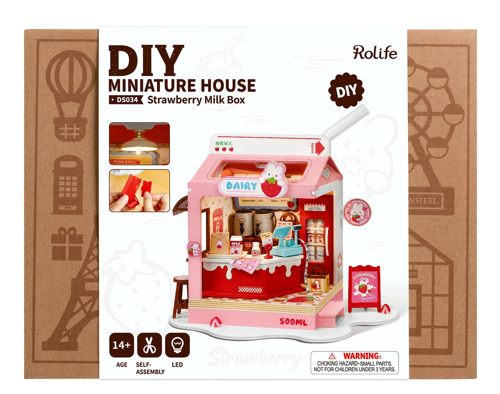 Robotime – Erdbeermilchbox | 3D Holzpuzzle