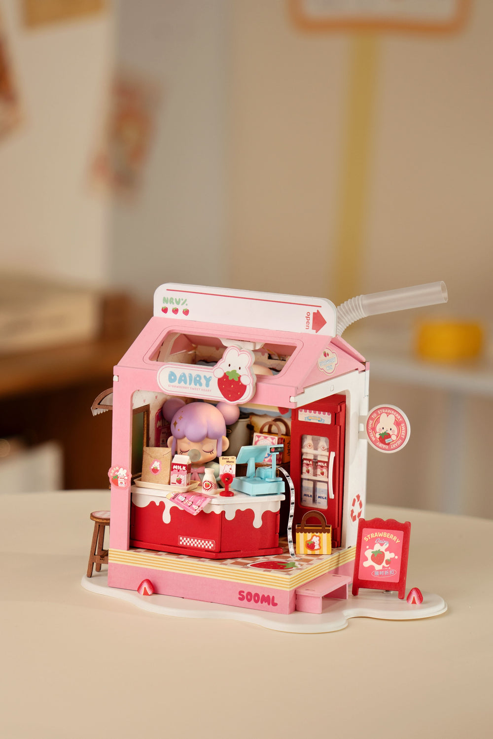 Robotime – Erdbeermilchbox | 3D Holzpuzzle