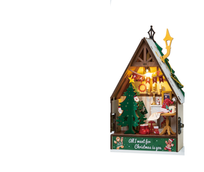 Robotime – Funkelndes Weihnachtshaus | 3D Holzpuzzle