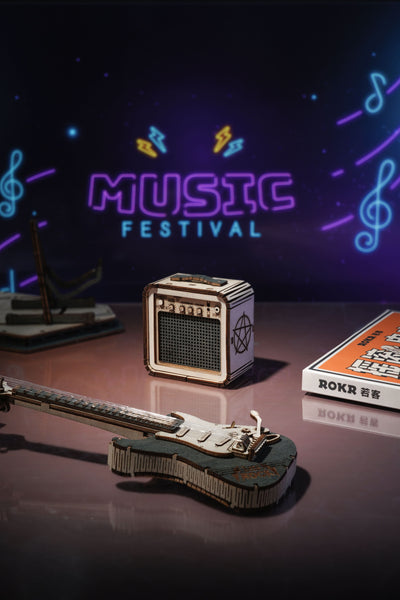 Robotime – E-Gitarre | 3D Holzpuzzle