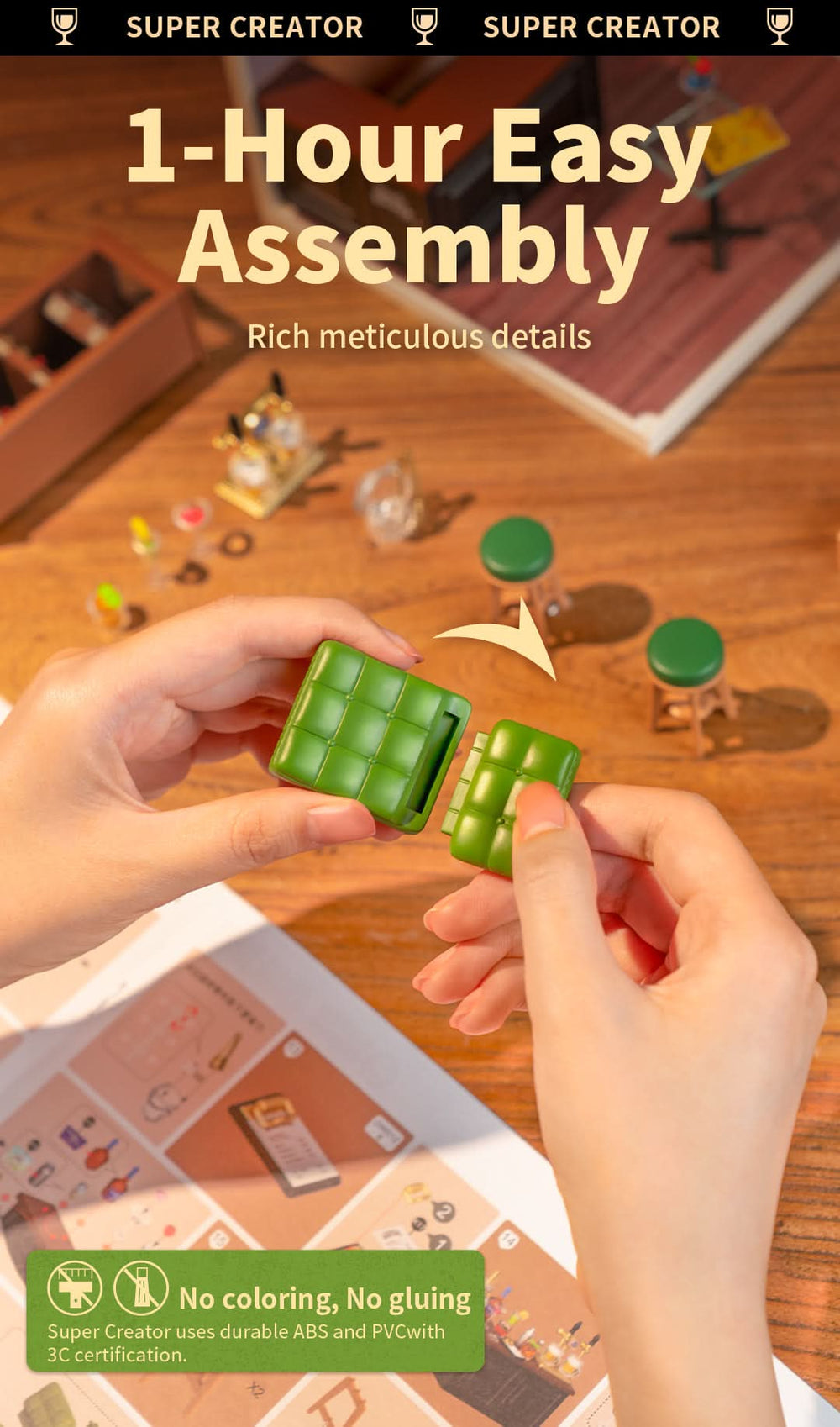 Robotime – Gemütliche Cheers-Bar | 3D Holzpuzzle