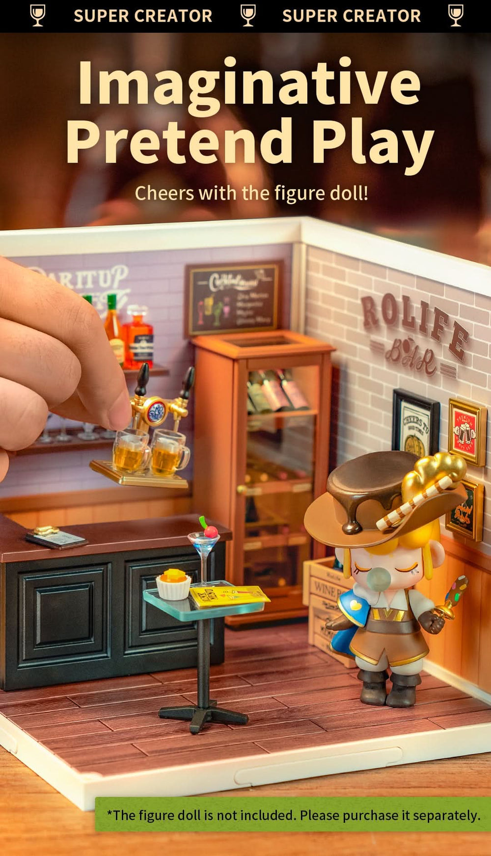 Robotime – Gemütliche Cheers-Bar | 3D Holzpuzzle