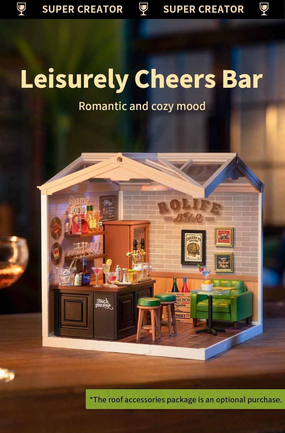 Robotime – Gemütliche Cheers-Bar | 3D Holzpuzzle