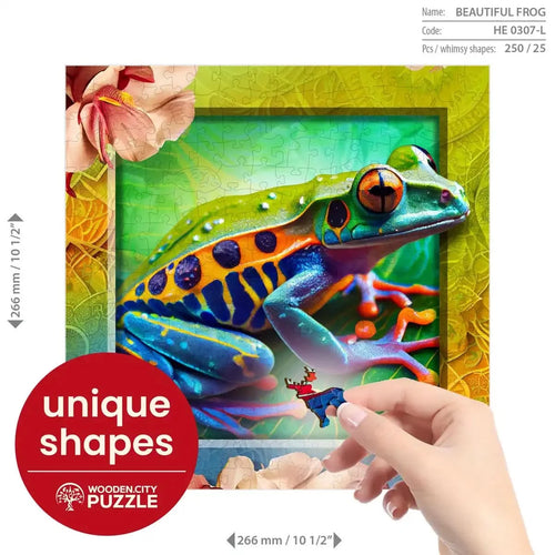 WOODEN.CITY – Bunter Frosch | 3D Holzpuzzle