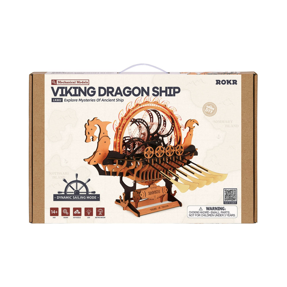 Robotime – Wikingerdrachenschiff | 3D Holzpuzzle