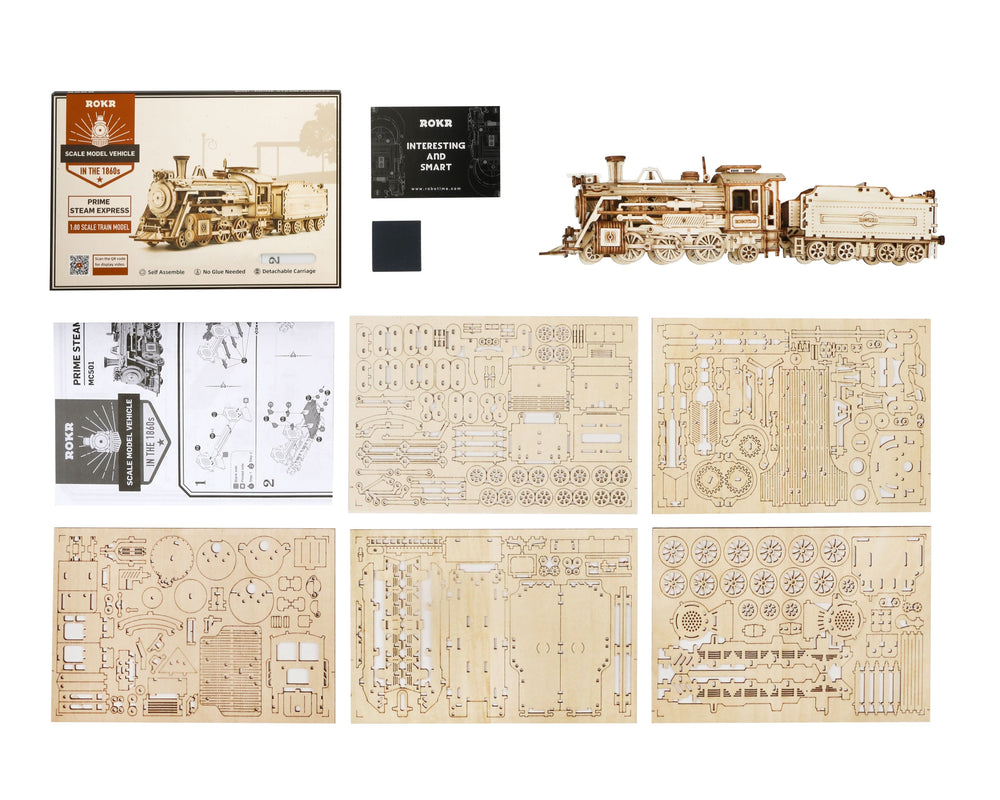 Robotime – Erster Dampfschnellzug | 3D Holzpuzzle