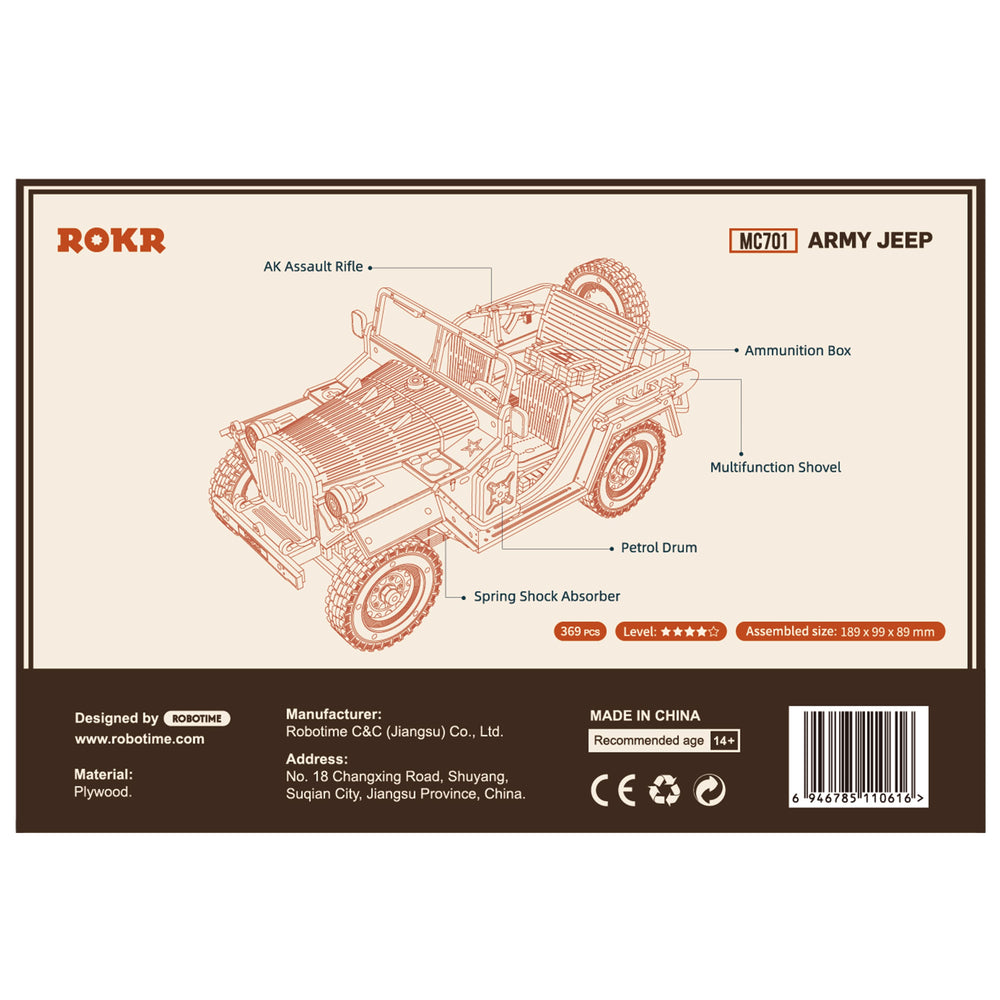 Robotime – Militärfahrzeug | 3D Holzpuzzle