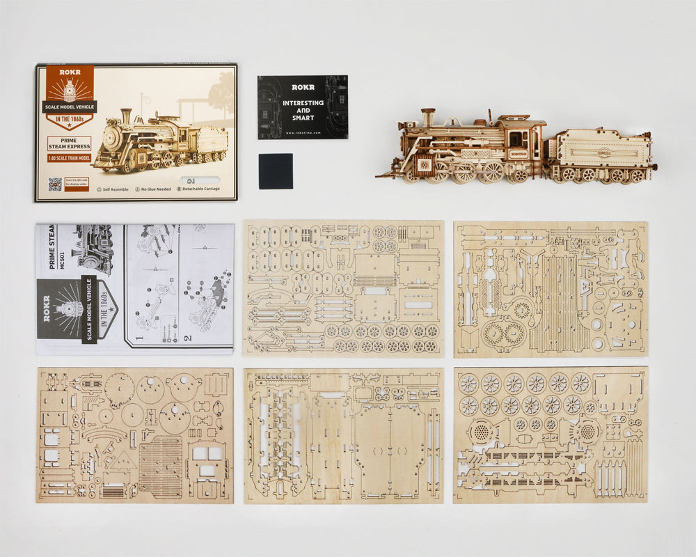 Robotime – Erster Dampfschnellzug | 3D Holzpuzzle