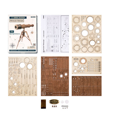 Robotime – Monokulares Fernrohr | 3D Holzpuzzle