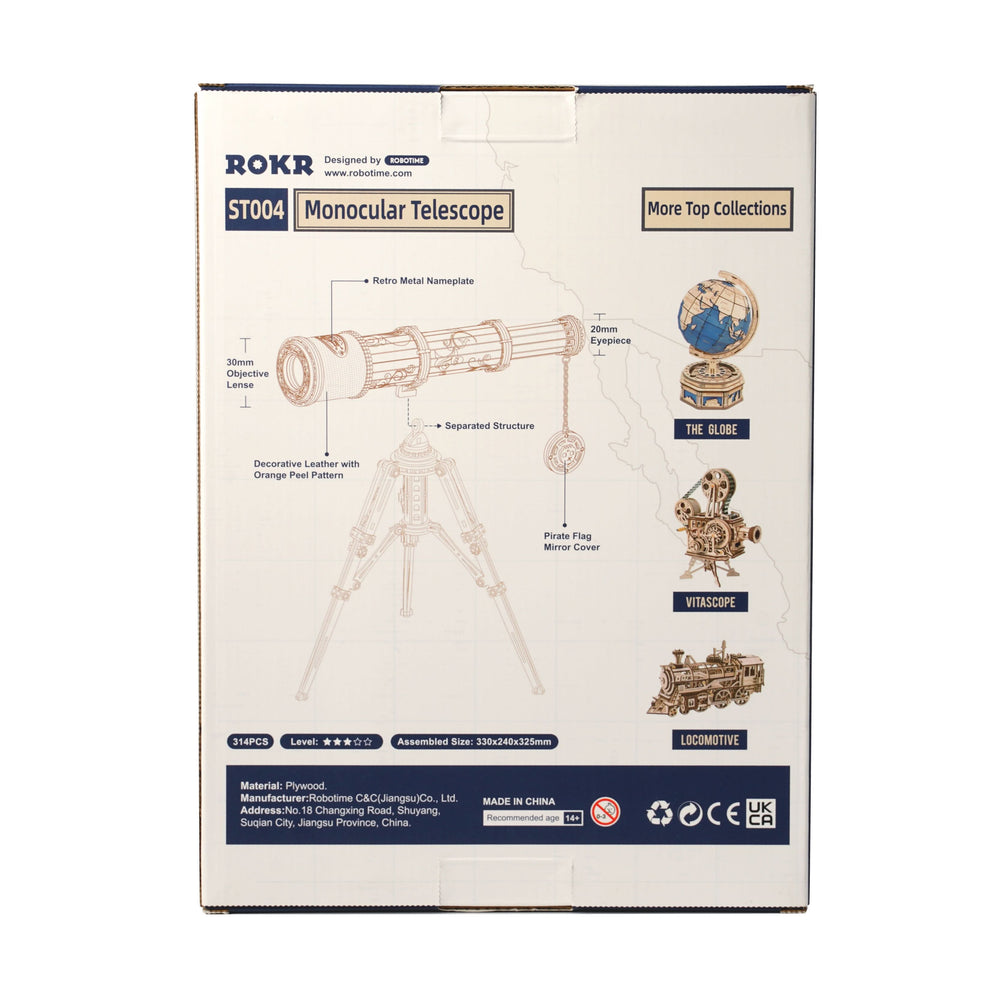 Robotime – Monokulares Fernrohr | 3D Holzpuzzle