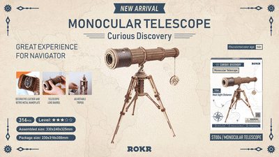 Robotime – Monokulares Fernrohr | 3D Holzpuzzle