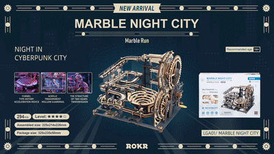 Robotime – Murmelstadt Bei Nacht | 3D Holzpuzzle