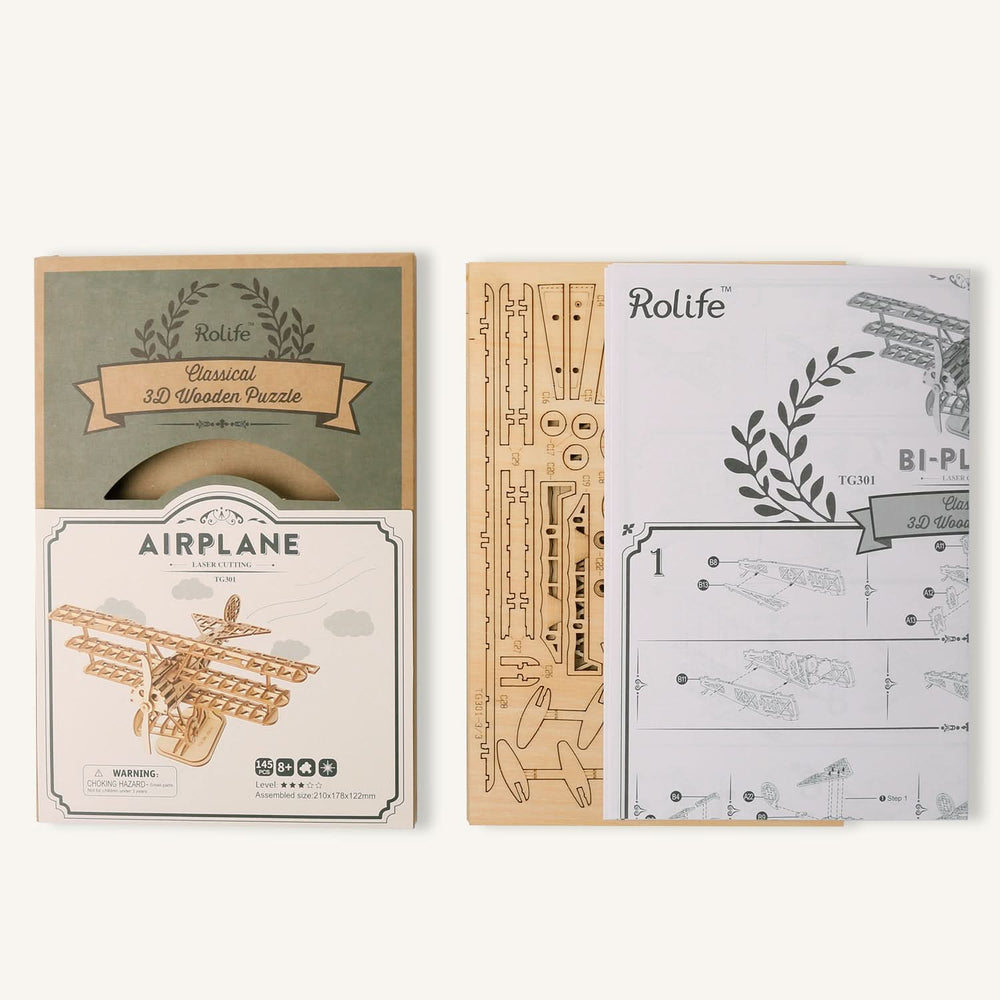 Robotime – Flugzeug | 3D Holzpuzzle